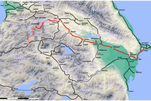 Baku-Tbilis-Kars Railway, Map: Wikipedia