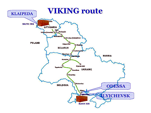 Viking Route, Map: Wikimedia