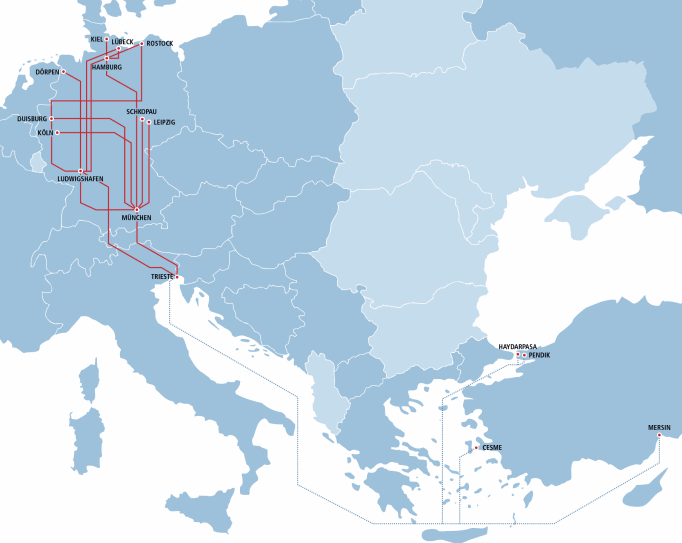 Turkey Interlining Turkey-Europe intermodal lines – Rail Turkey En
